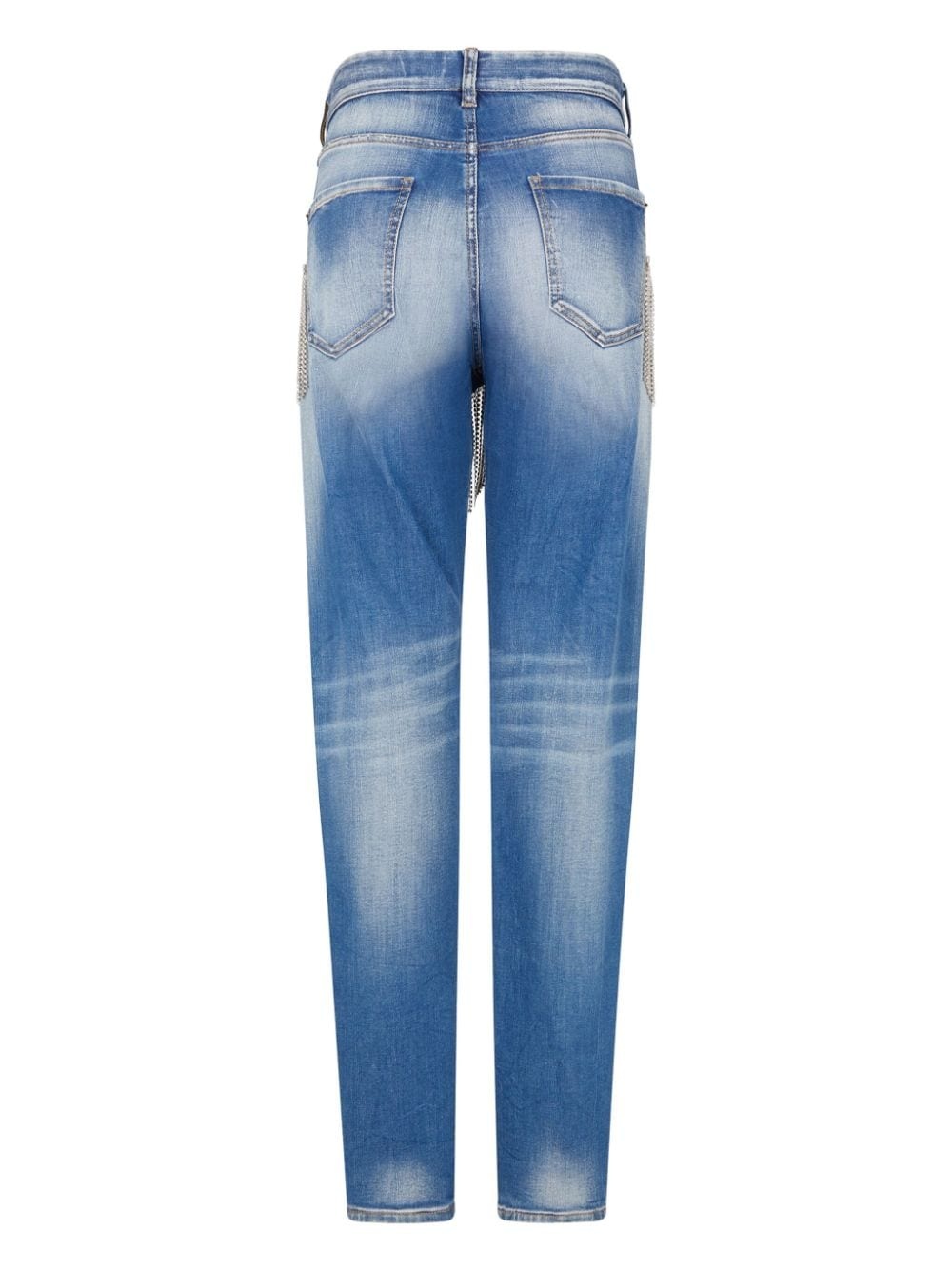 slim-cut rhinestone-fringe jeans - 2