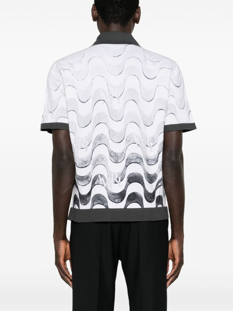 Staggered wave-print polo shirt 4