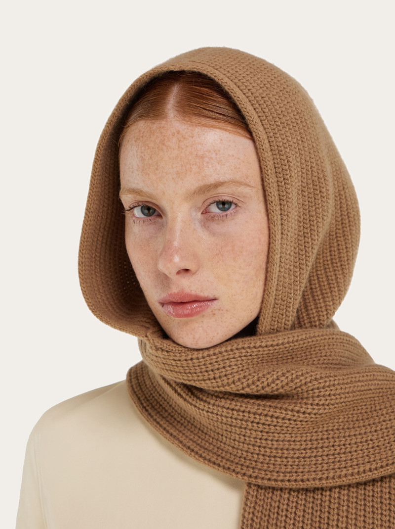 FERRAGAMO Knitted hood with scarf outlook