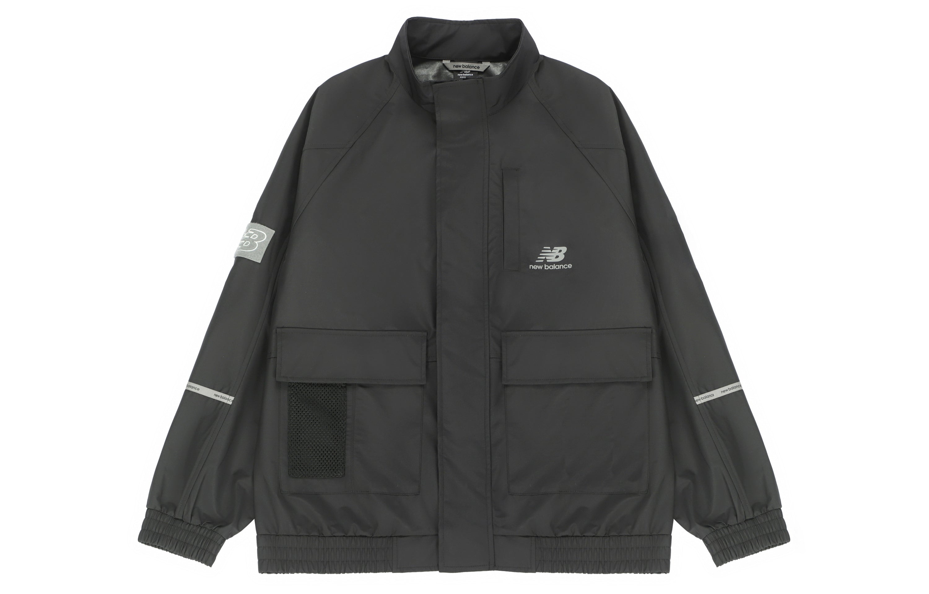 New Balance Men's New Balance Solid Color Woven Stand Collar Jacket Autumn Black AMJ21358-BK - 2
