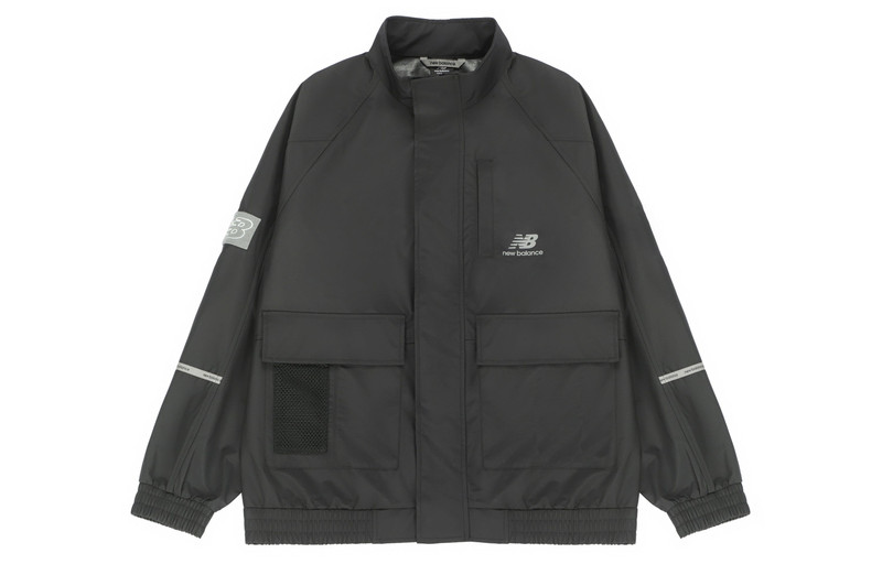 New Balance New Balance Men's New Balance Solid Color Woven Stand Collar Jacket Autumn Black AMJ21358-BK outlook
