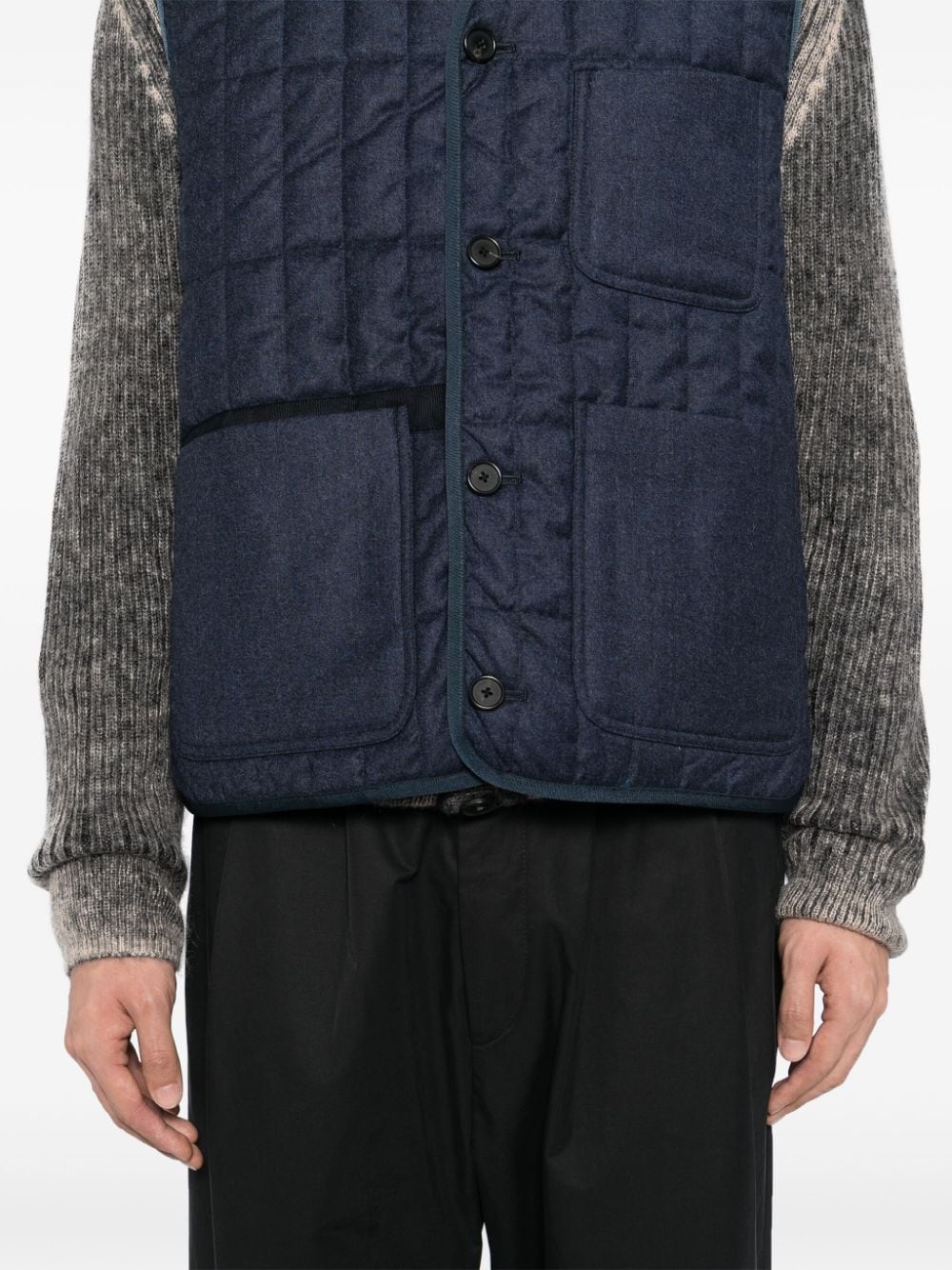 flannel quilted gilet - 5