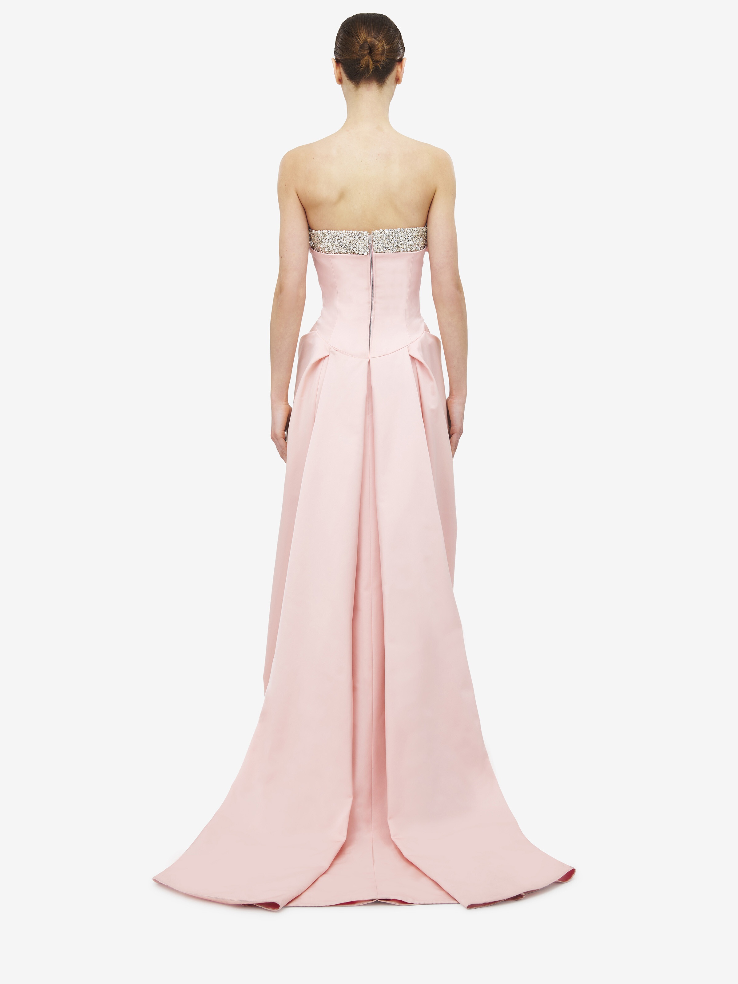 Crystal Embroidery Strapless Evening Dress - 4