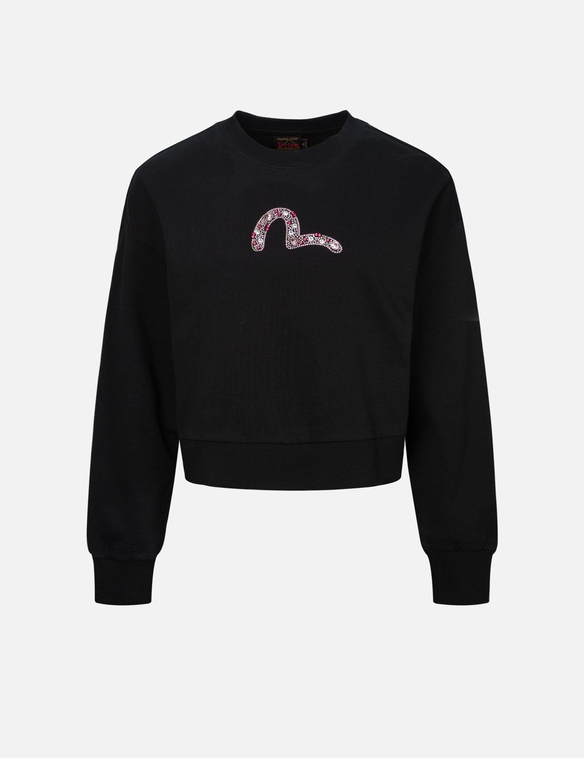 RHINESTONE SEAGULL CROPPED SWEATSHIRT - 1