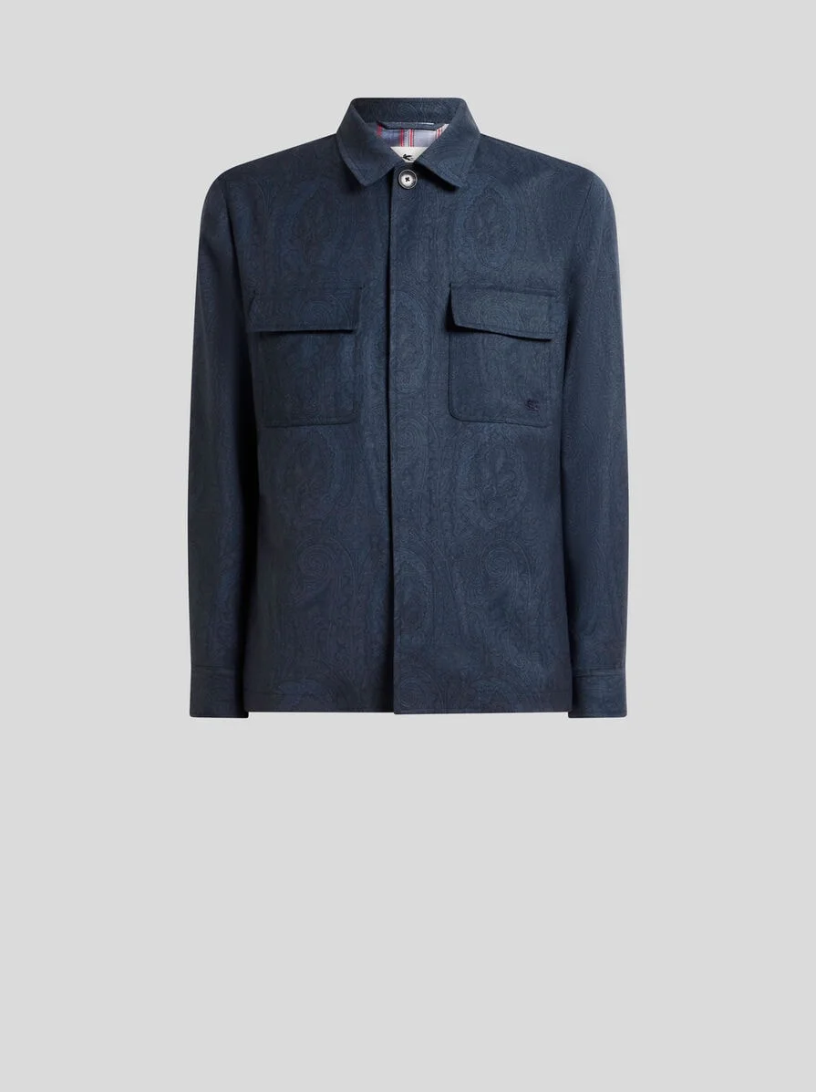 SHACKET IN WOOL WITH ARNICA MOTIF - 1