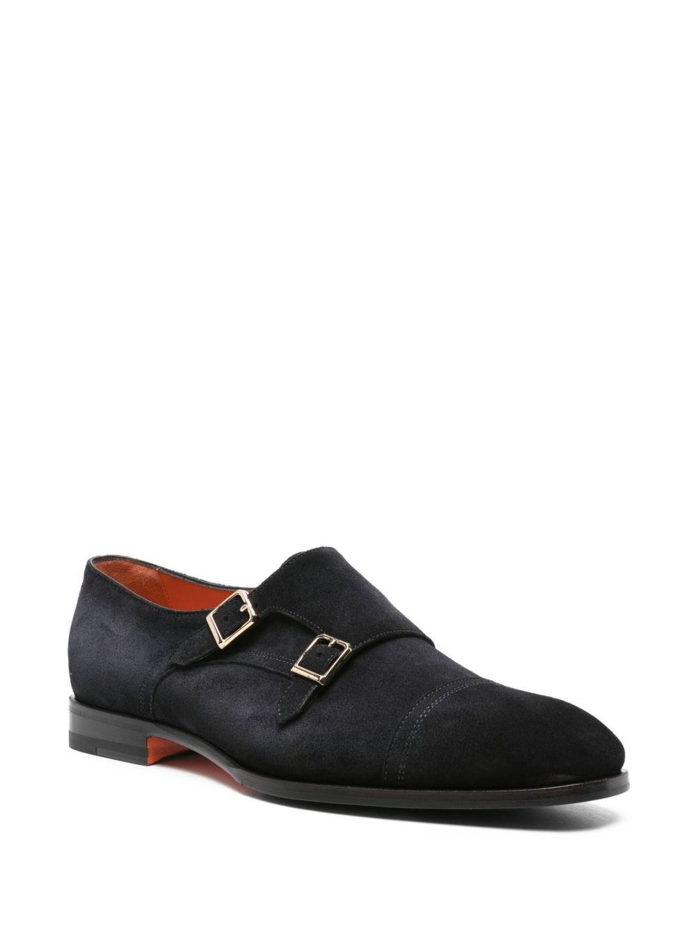 double-buckle suede monk shoes - 2