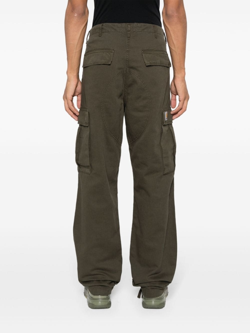 logo-appliquÃ© cargo trousers - 4