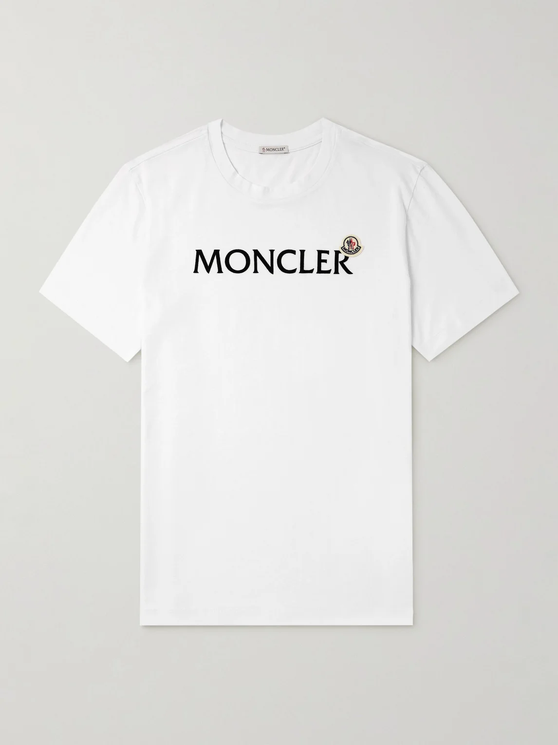 Slim-Fit Logo-Flocked Appliquéd Cotton-Jersey T-Shirt - 1