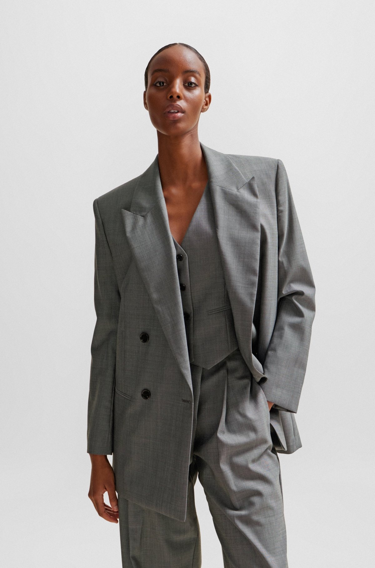 RELAXED-FIT JACKET IN HEAVYWEIGHT SHARKSKIN ITALIAN WOOL - 2