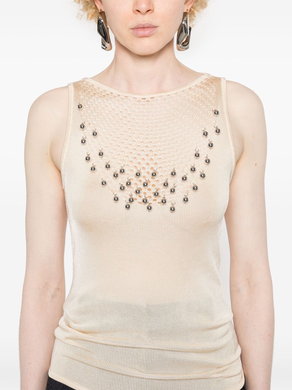 bead-embellished knitted top - 5