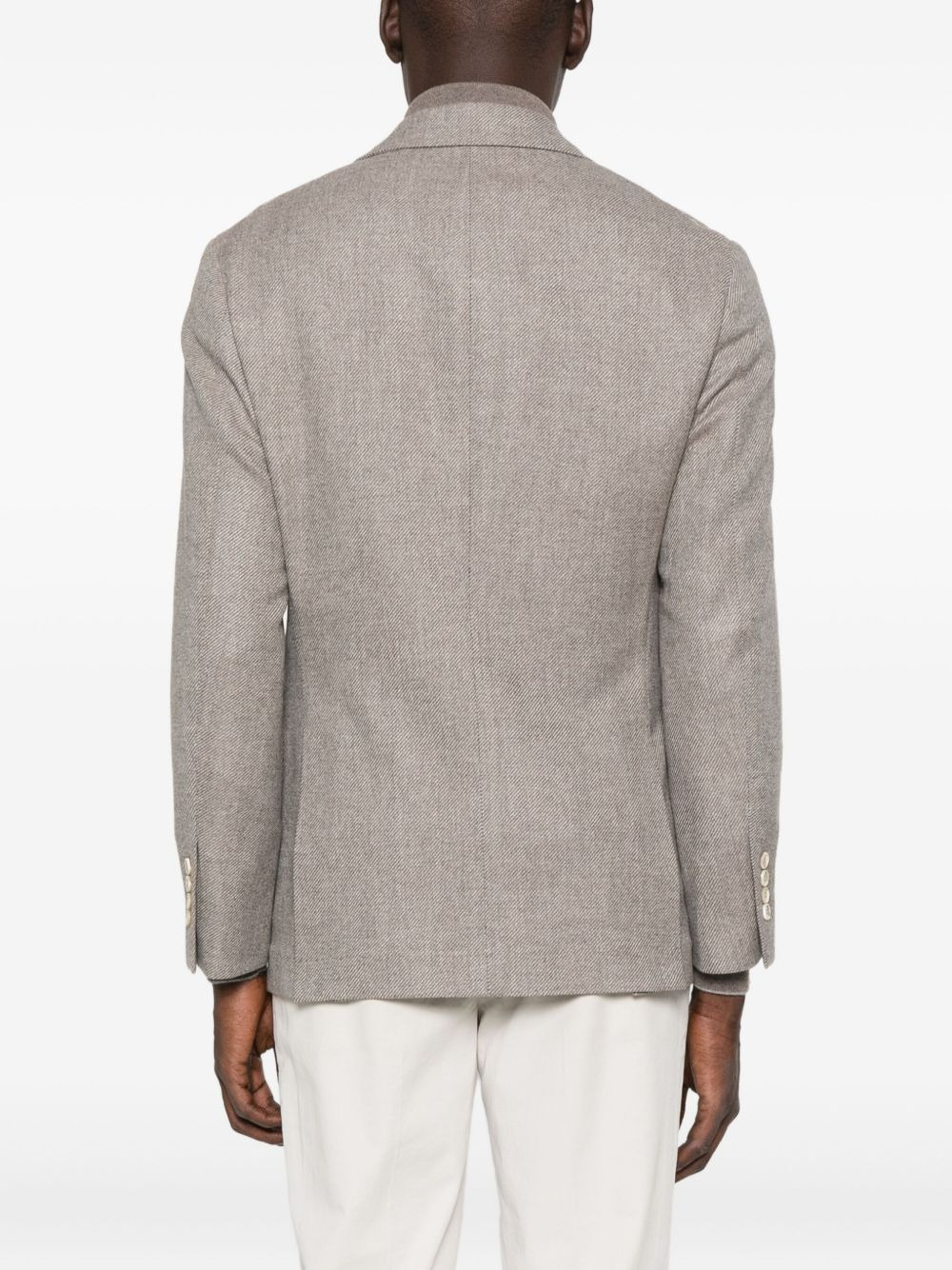 three-button wool blazer - 4