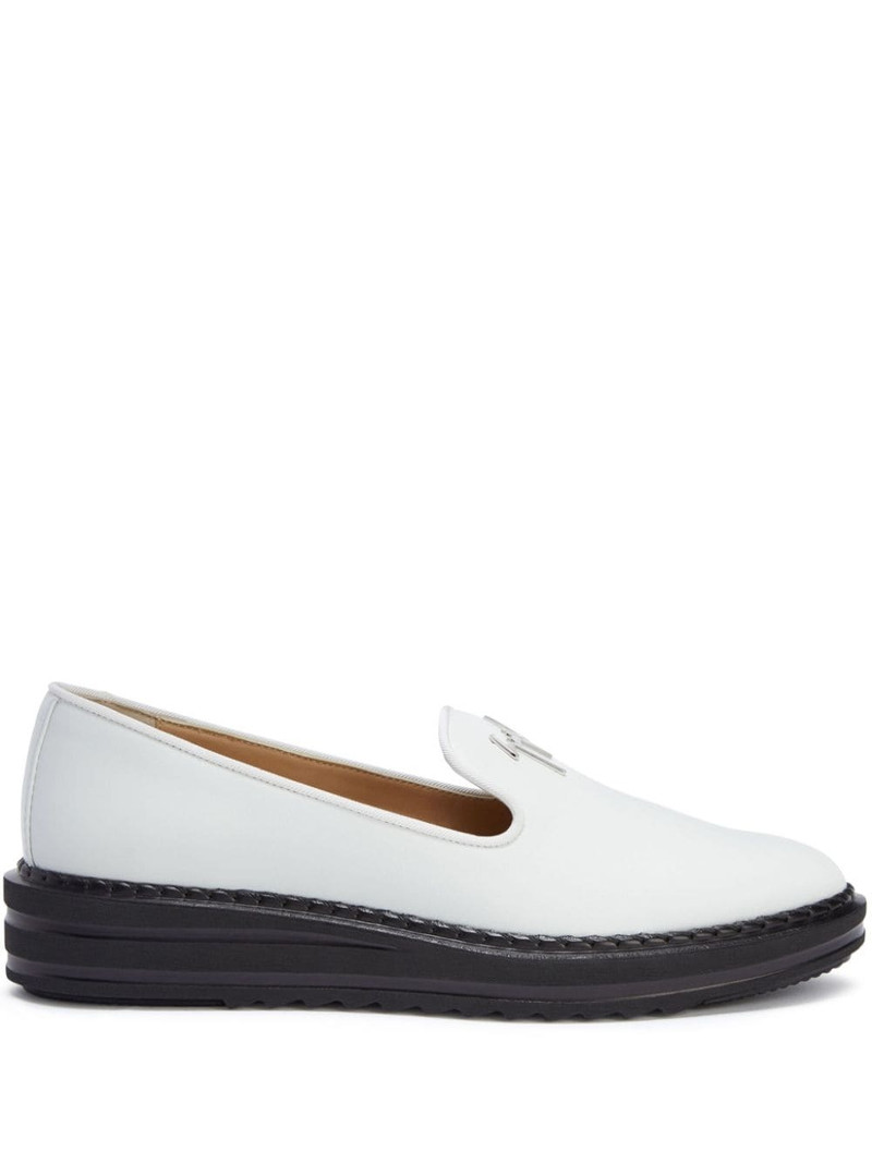 Tim logo-lettering loafers 1