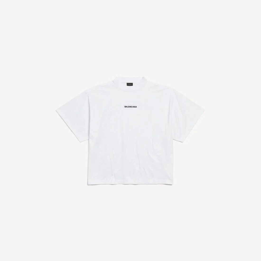 Women's Balenciaga Back Cropped T-shirt in White/black - 1