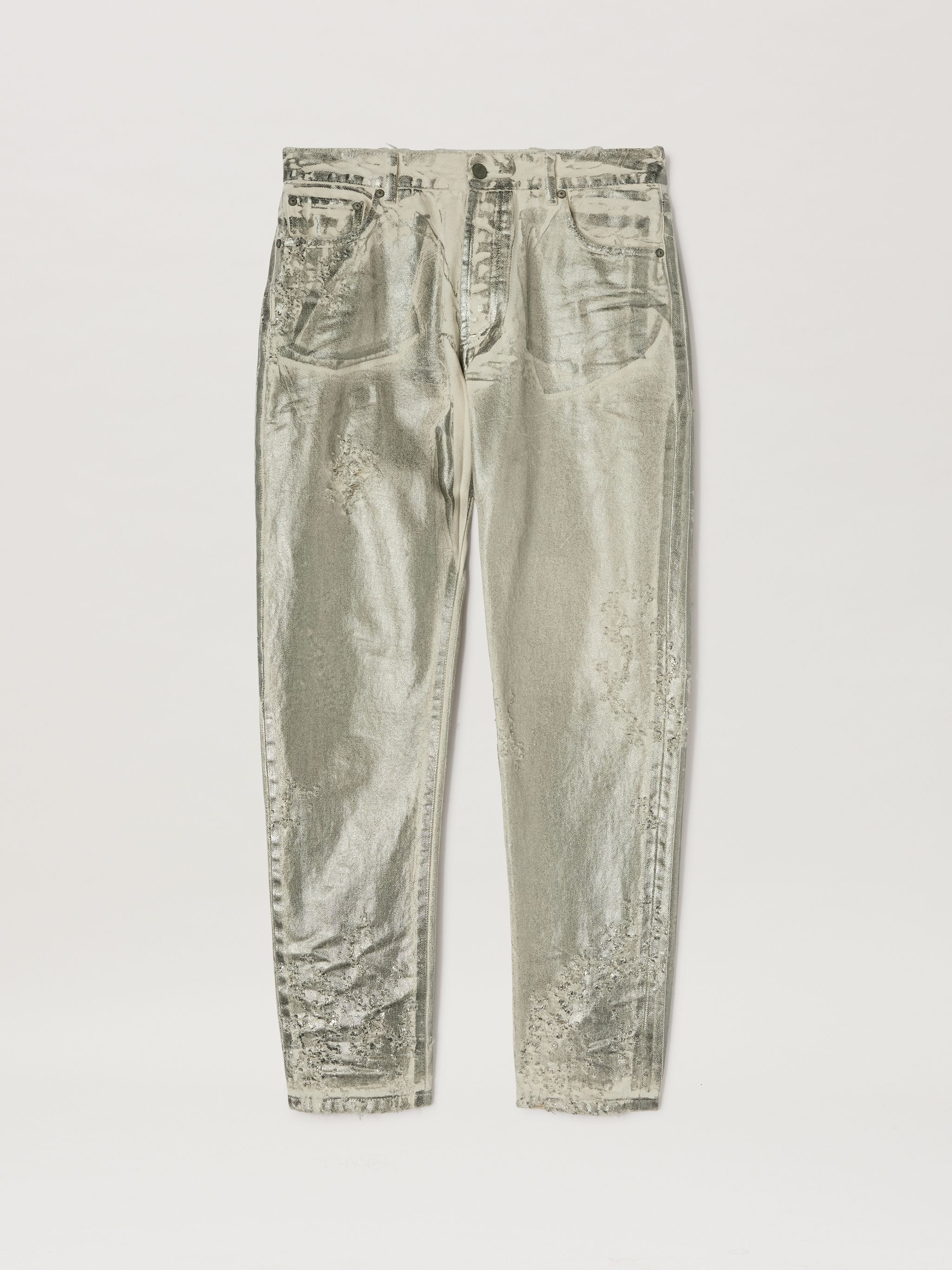 Metallic White Wash Regular 5 Pockets - 1