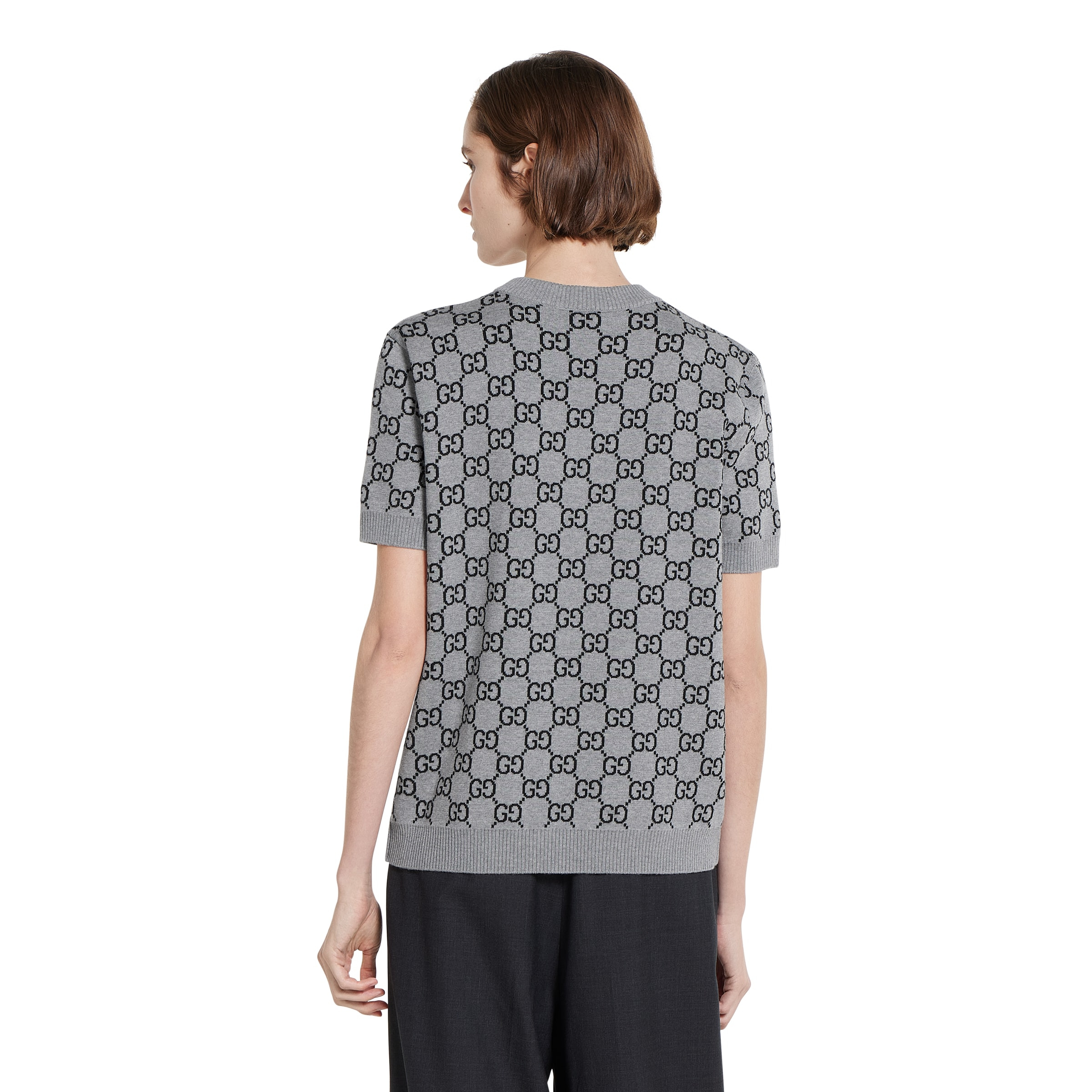 Reversible GG wool jacquard top - 4
