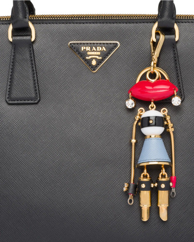 Prada Saffiano Leather Robot Trick Keychain outlook