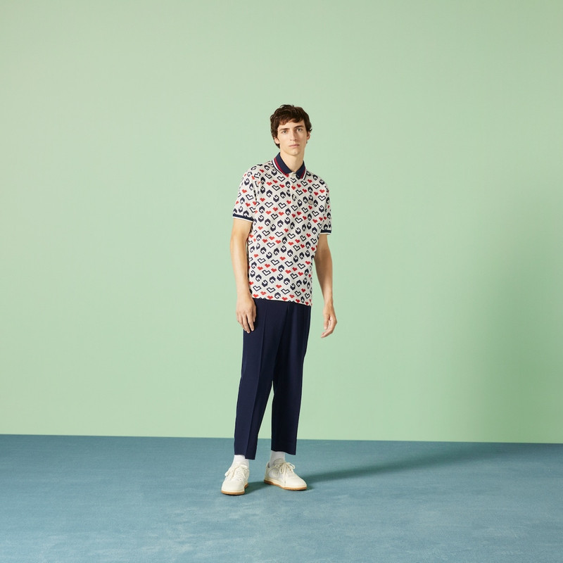 GUCCI Square G print cotton piquet polo outlook
