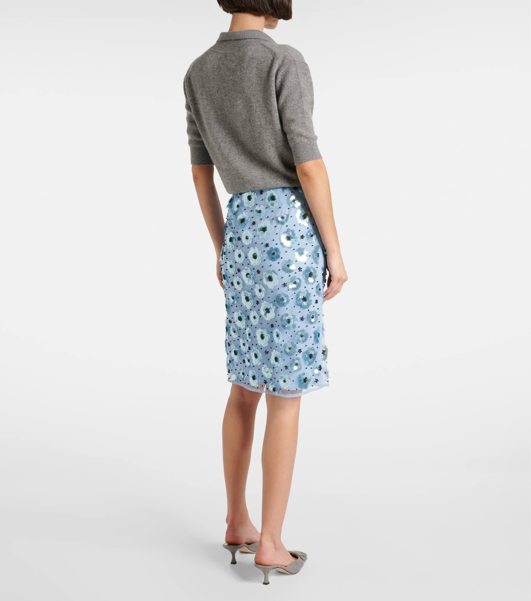 Floral embellished high-rise miniskirt - 3