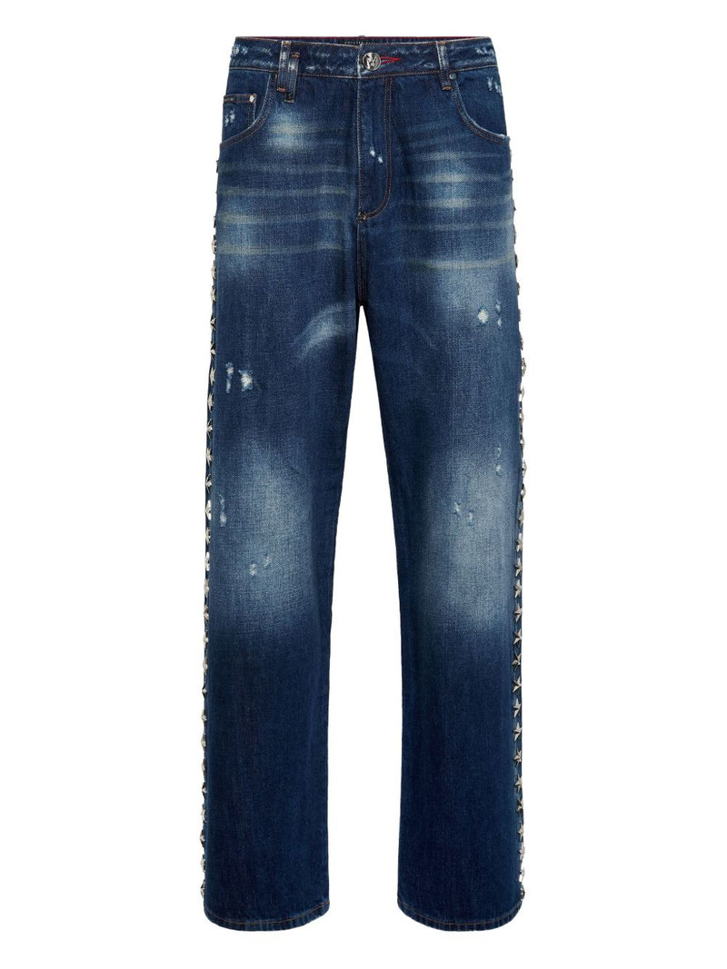 Beach Boy Fit star-studded distressed jeans 1