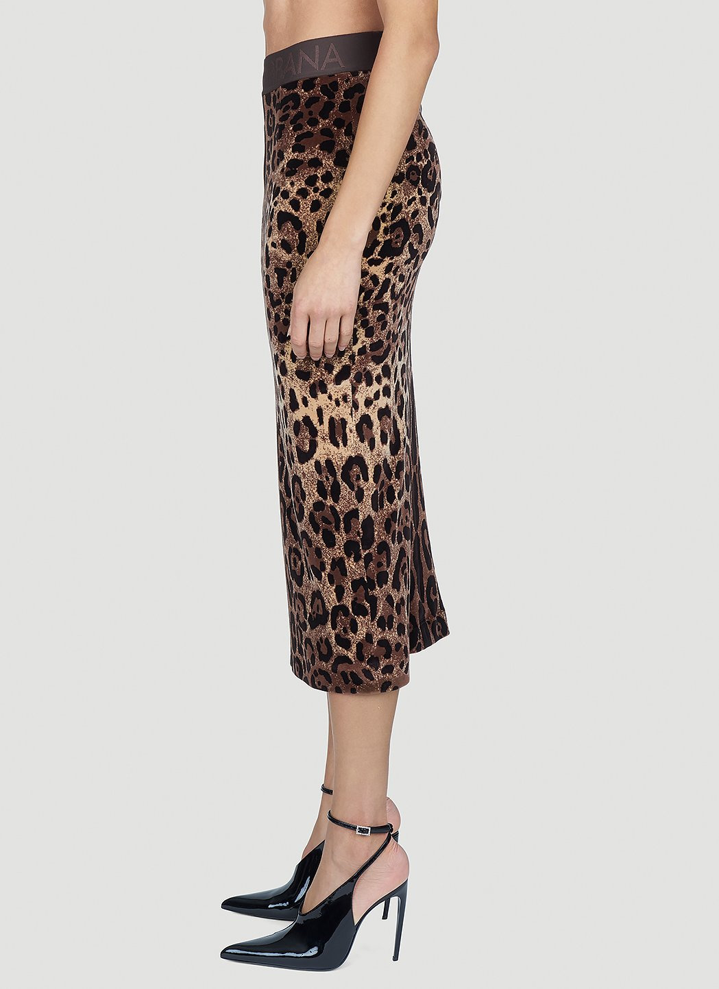 Dolce & Gabbana Women Leopard Print Midi Skirt - 3