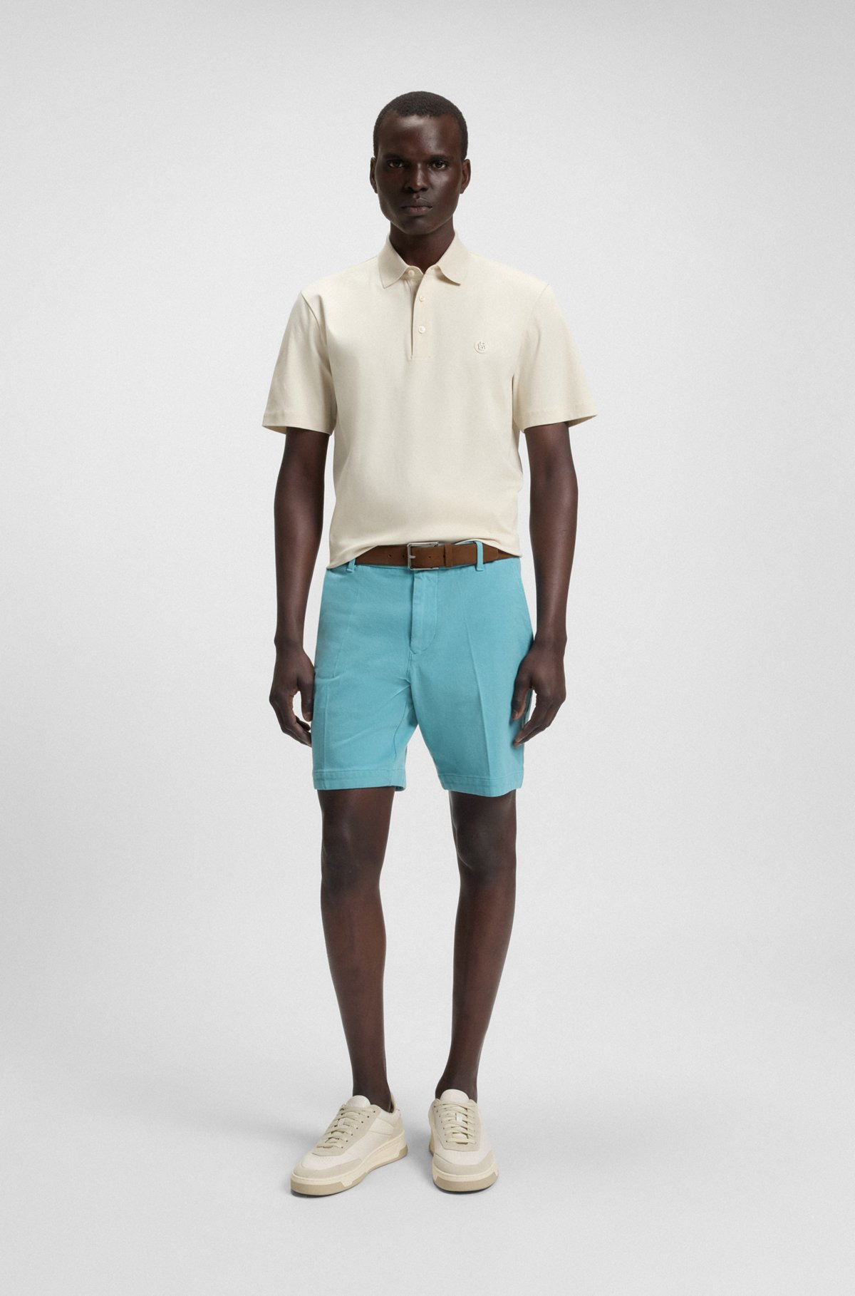 MERCERIZED-COTTON POLO SHIRT WITH DOUBLE MONOGRAM - 4