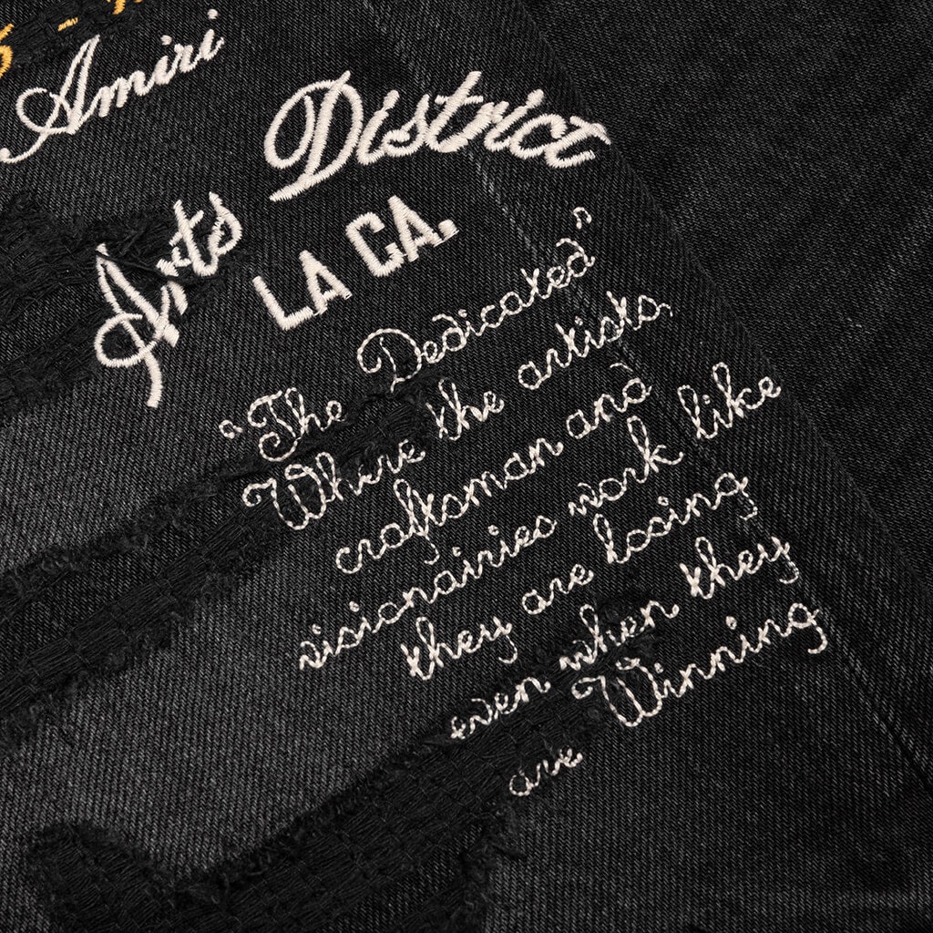 VARSITY EAGLE LOGO STRAIGHT JEAN - FADED BLACK - 6