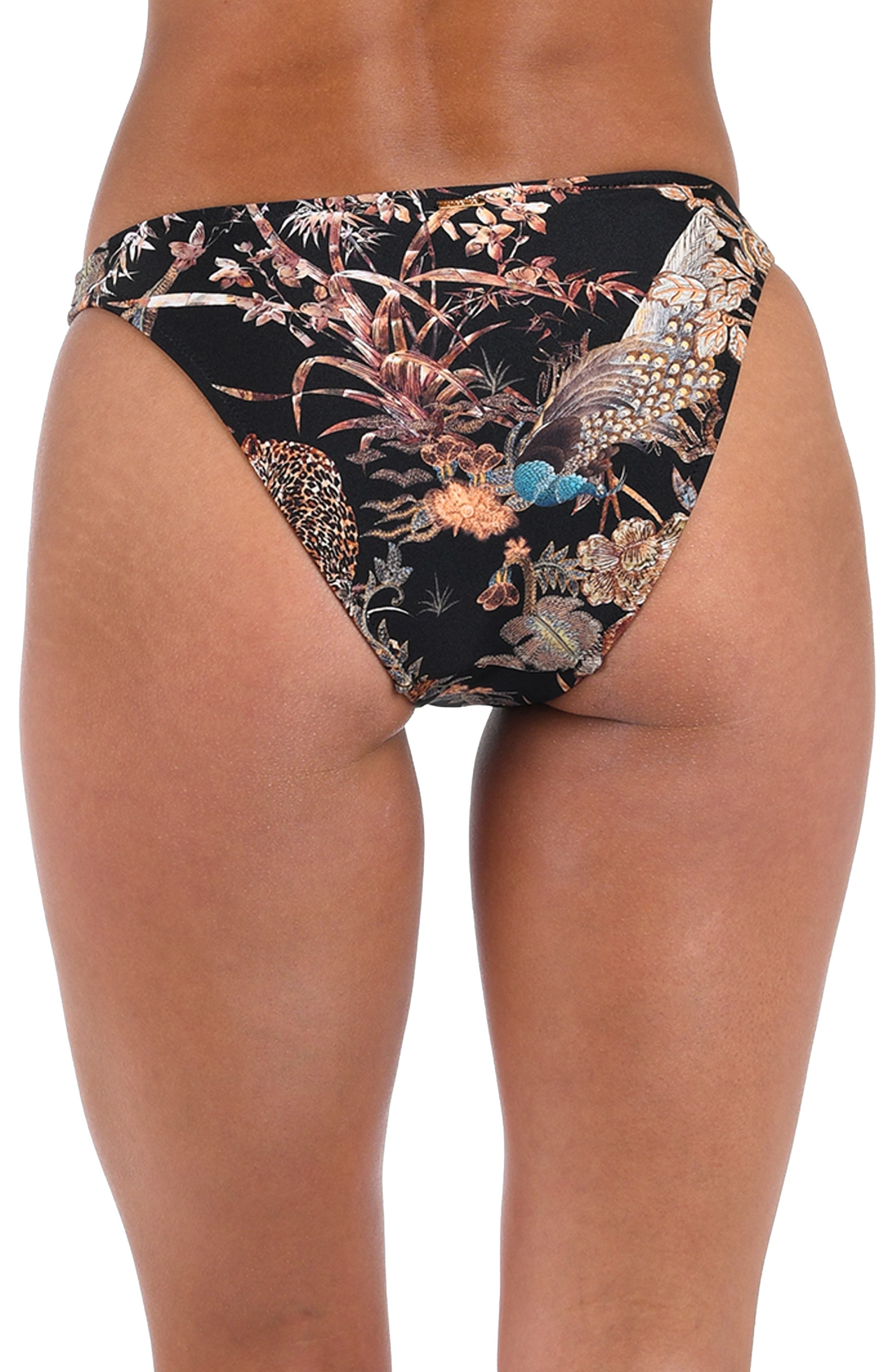 L'AGENCE Jean Jungle Scoop Bikini Bottoms in Black at Nordstrom - 2