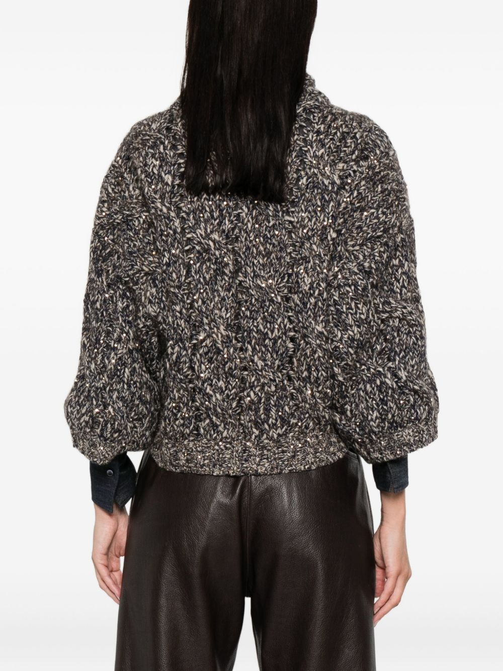 twist-detail cardigan - 4