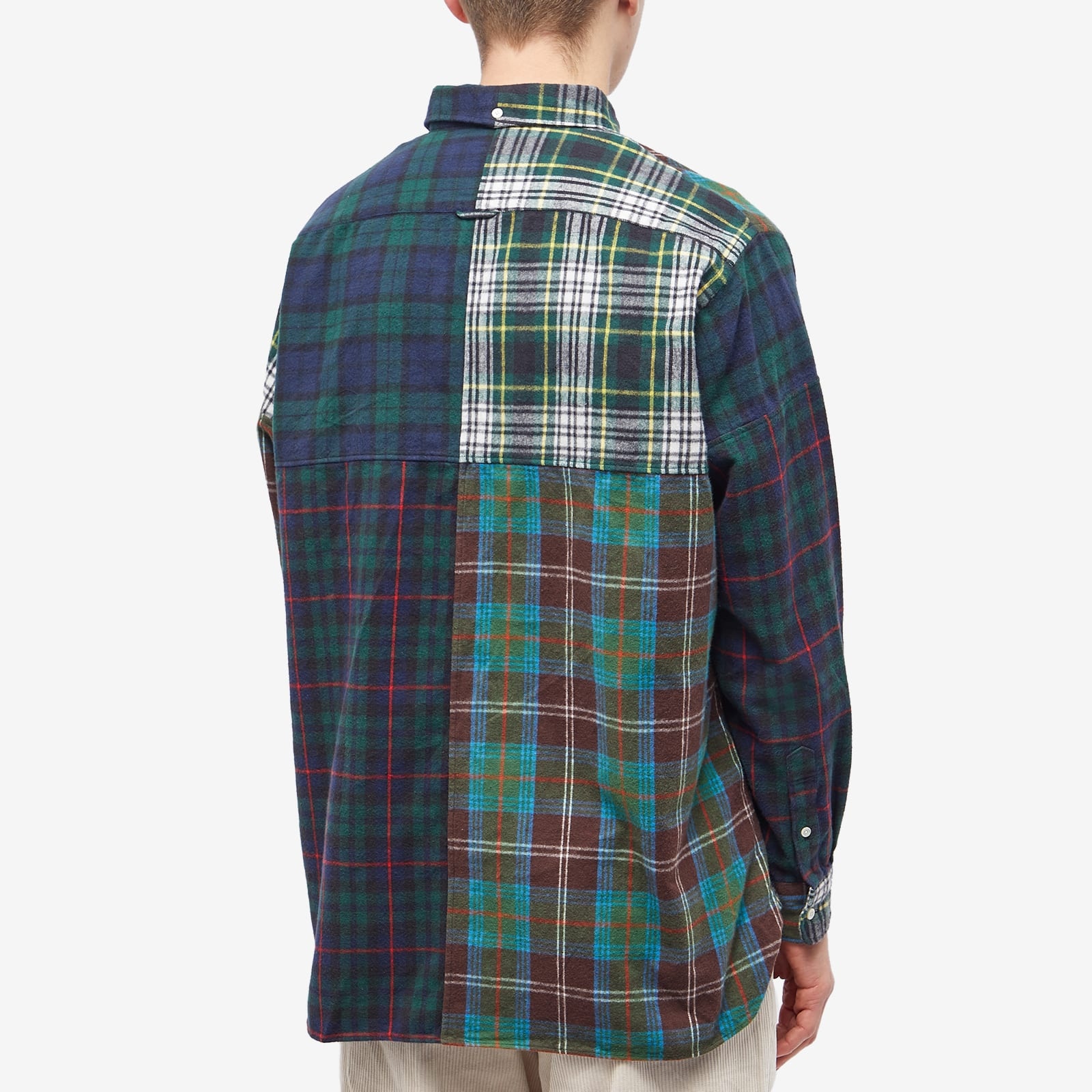 END. x Beams Plus 'Ivy League' Button Down Flannel Check Panel Shirt - 3