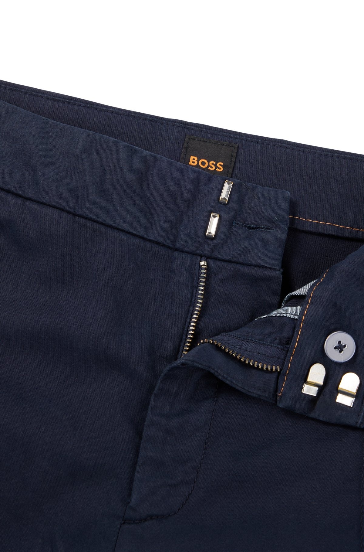 TAPERED-FIT CHINOS IN STRETCH-COTTON SATIN - 6