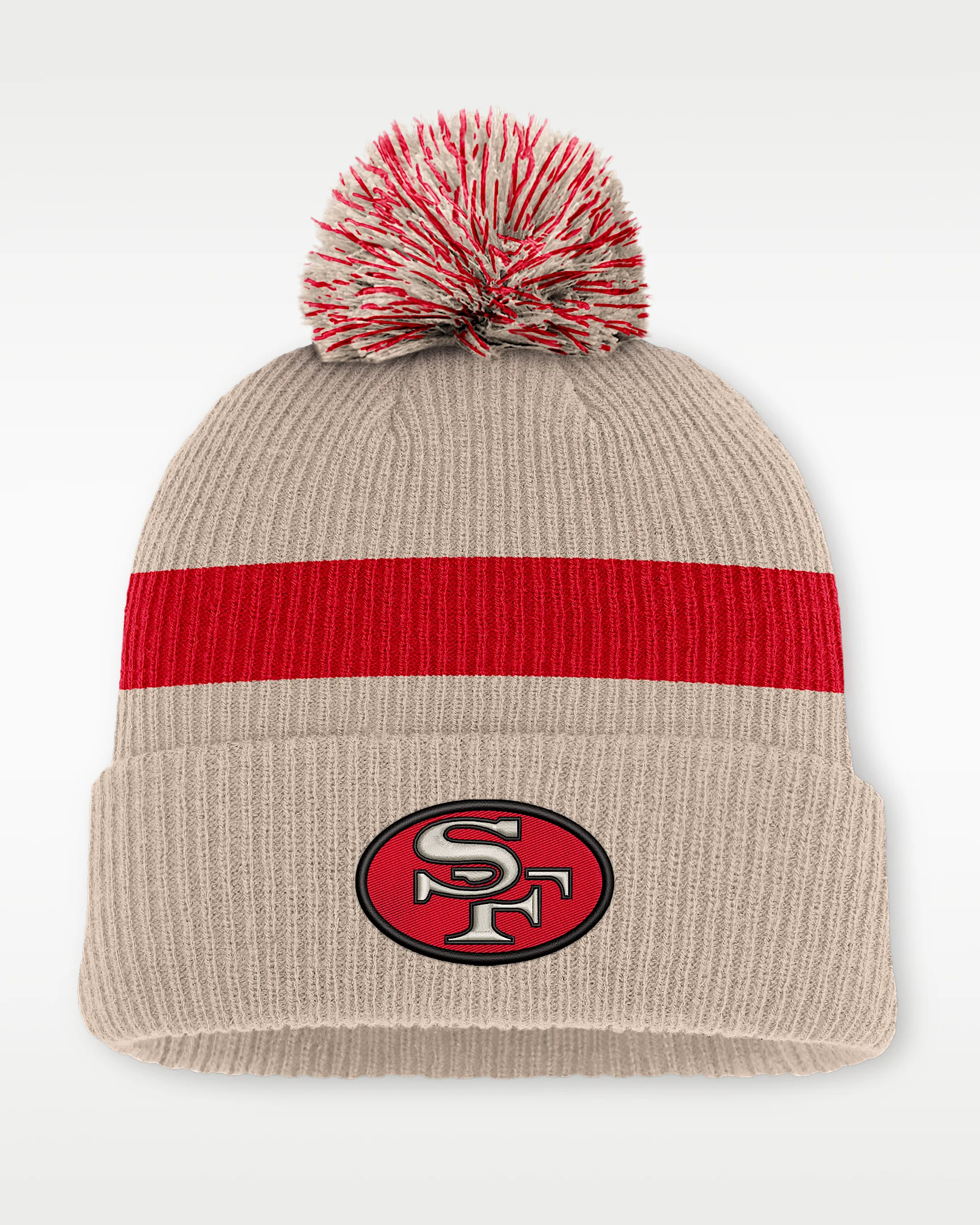 San Francisco 49ers Rewind Peak Men's Nike NFL Cuffed Pom Beanie - 1