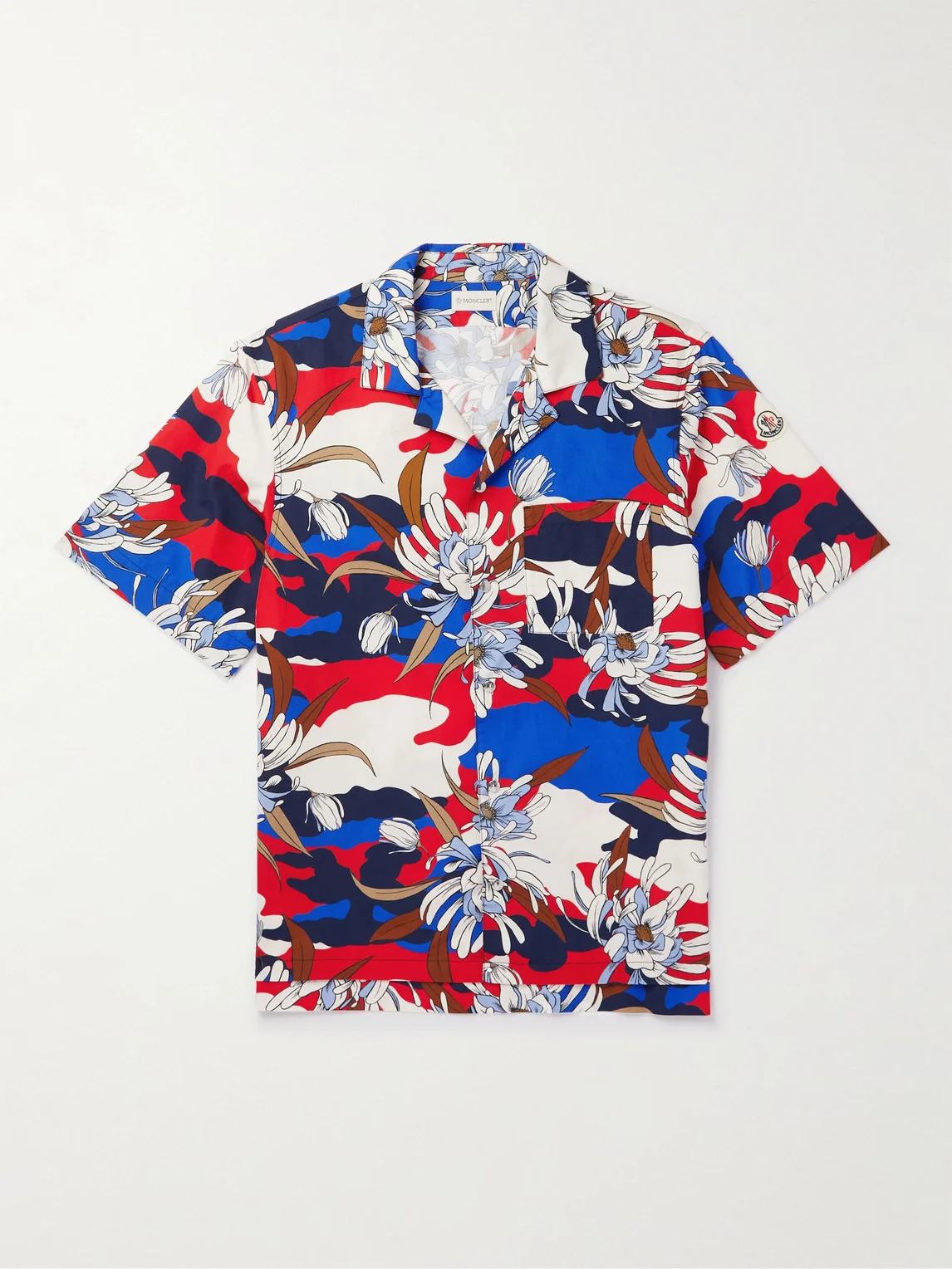 Camp-Collar Printed Cotton-Poplin Shirt - 1