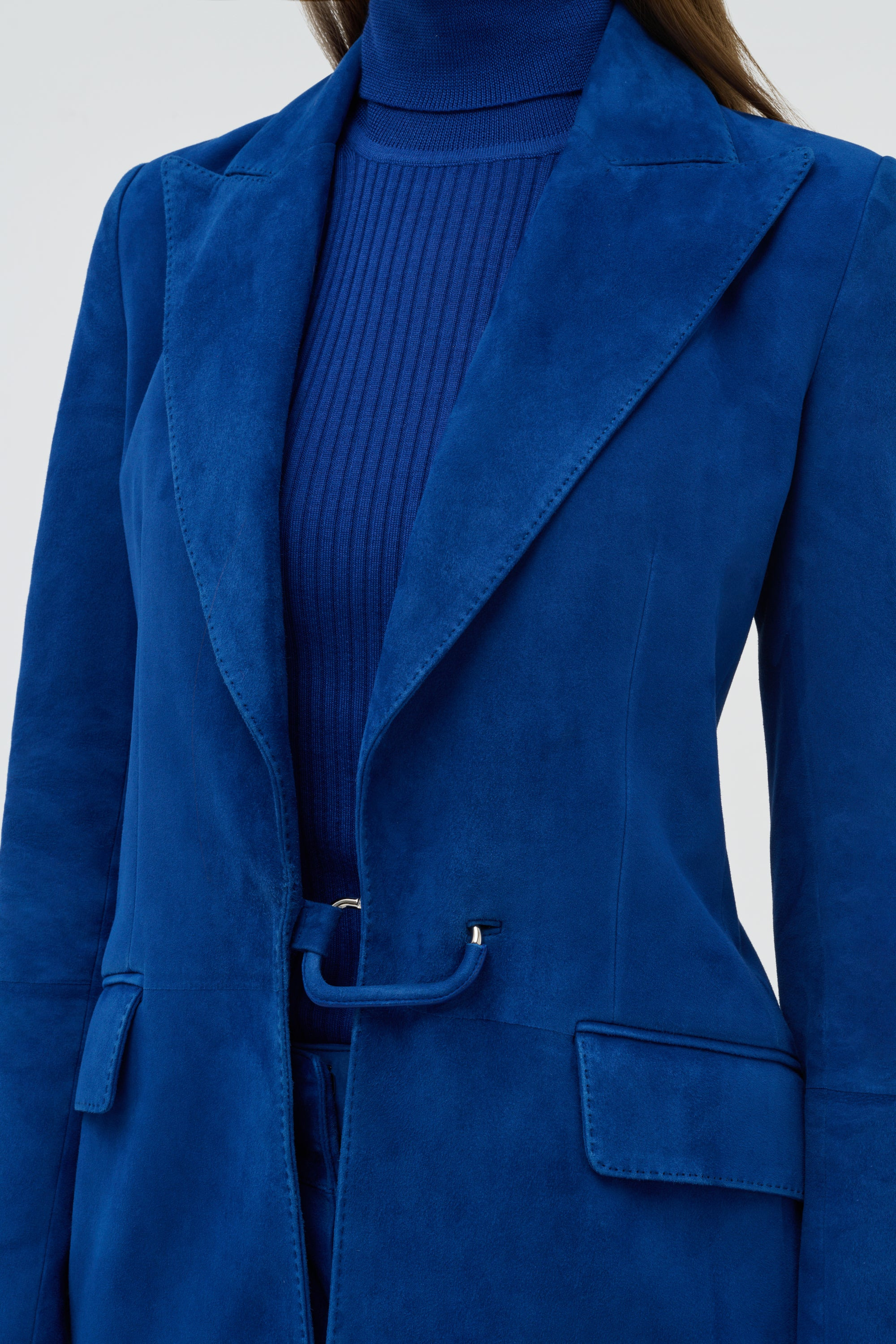 Leiva Blazer in Cobalt Suede - 5