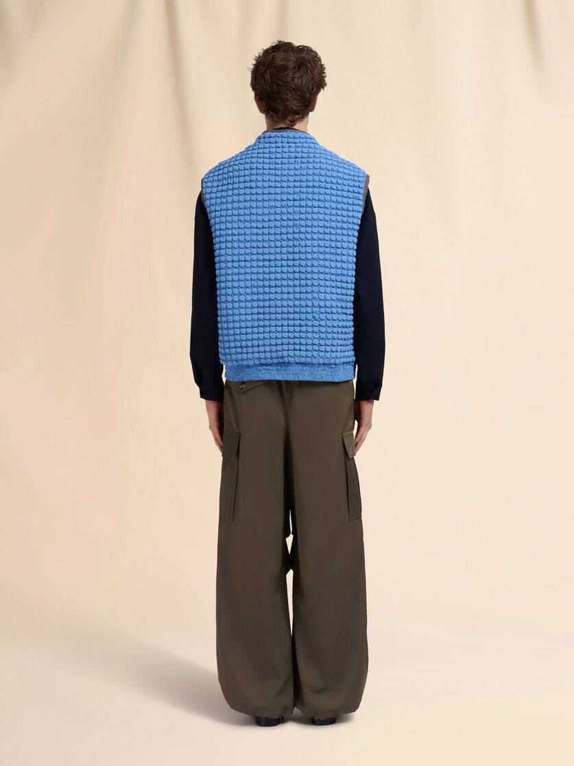 BLUE NYLON VEST WITH PUCKERING - 3