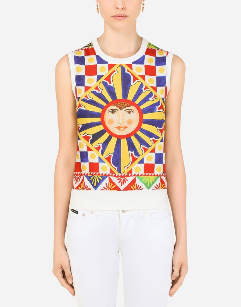 Carretto-print silk top 1