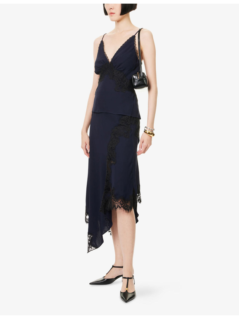 VERONICA BEARD Hartley Asymmetric Woven Midi Skirt outlook