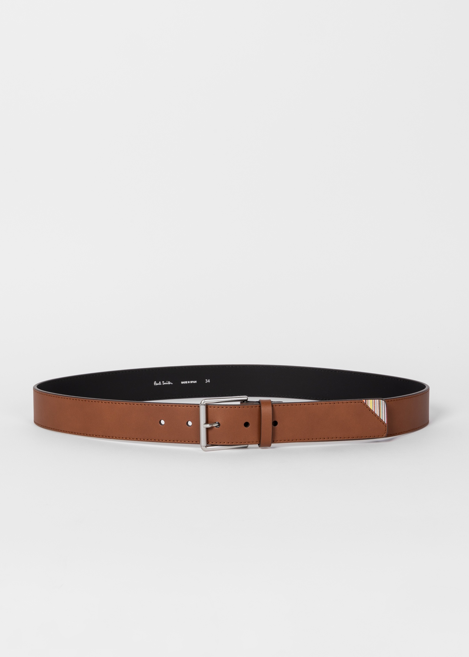 Tan 'Signature Stripe' Corner Belt - 4