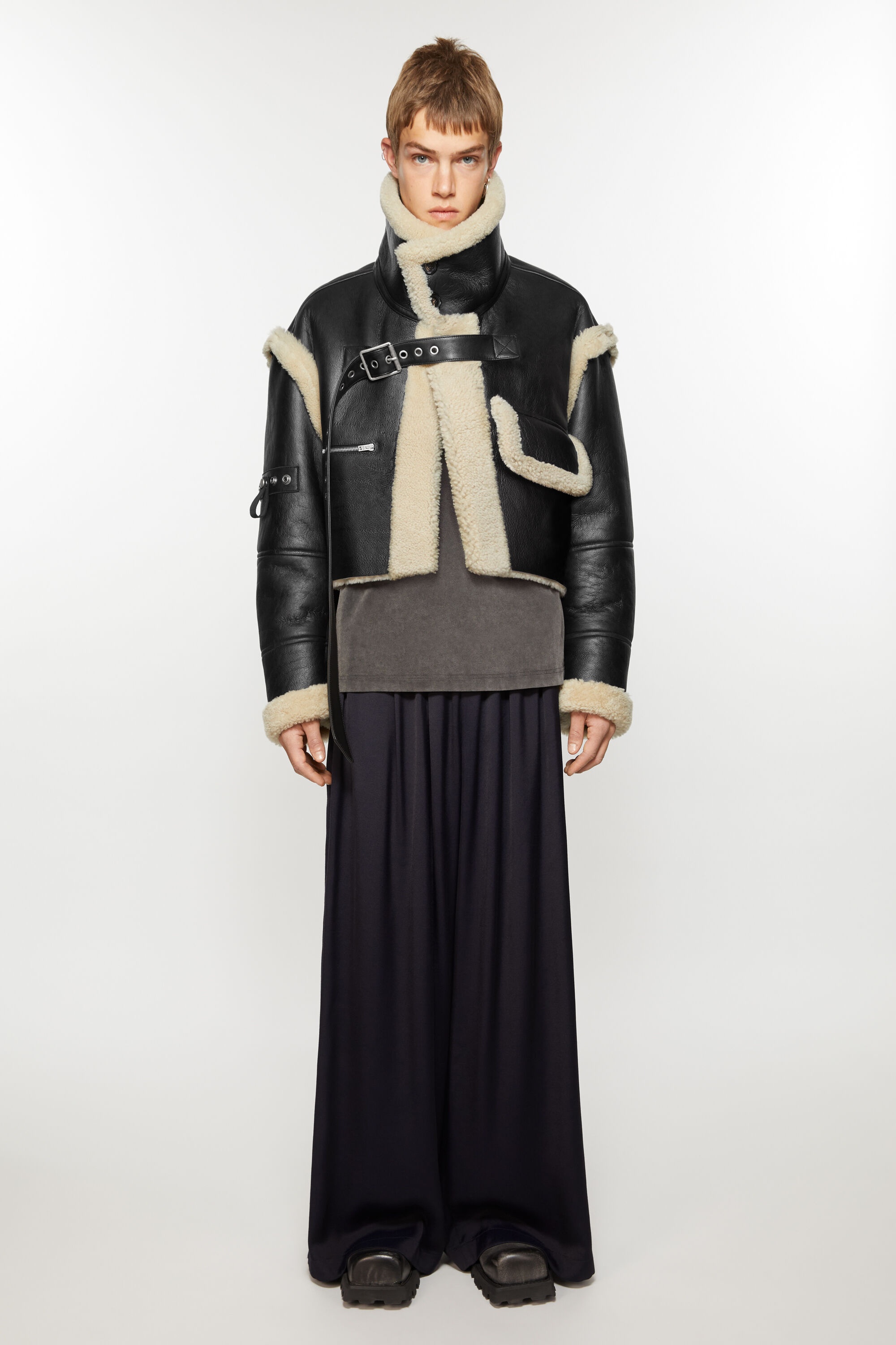 Shearling buckle jacket - Black - 2