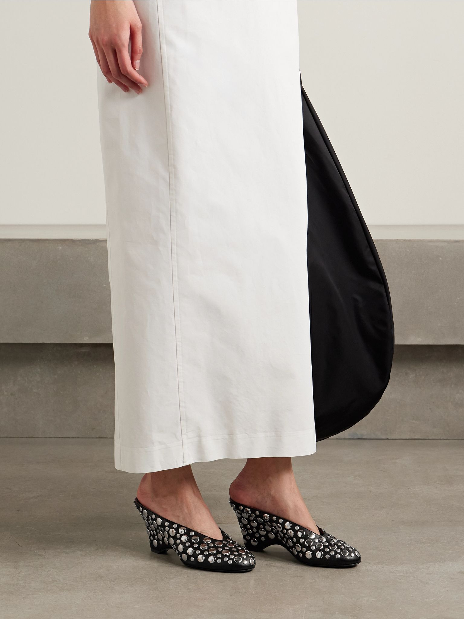 Cloak studded leather mules Black - 2