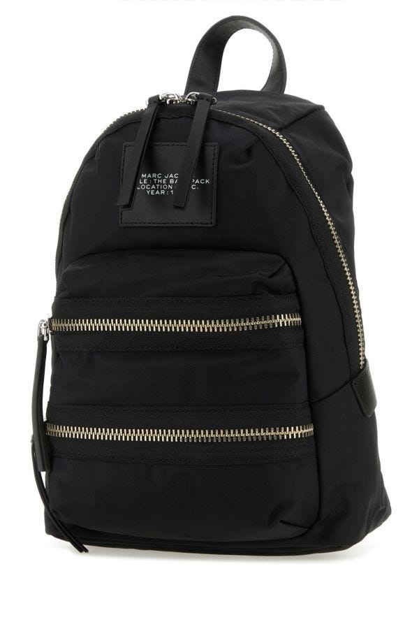 Black nylon The Biker Medium backpack - 2