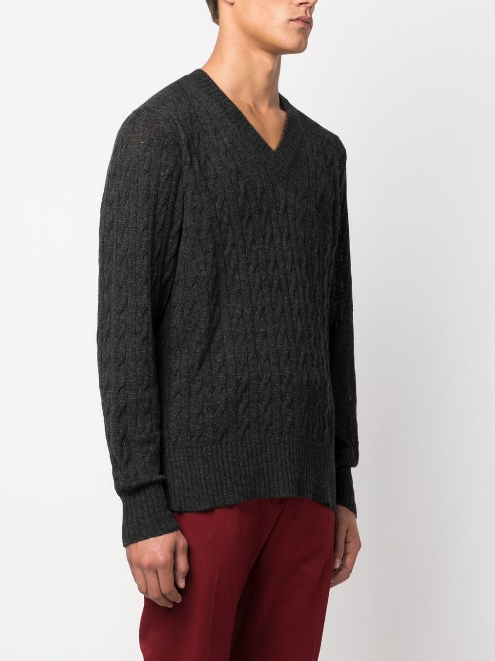 logo-embroidered cashmere jumper - 3