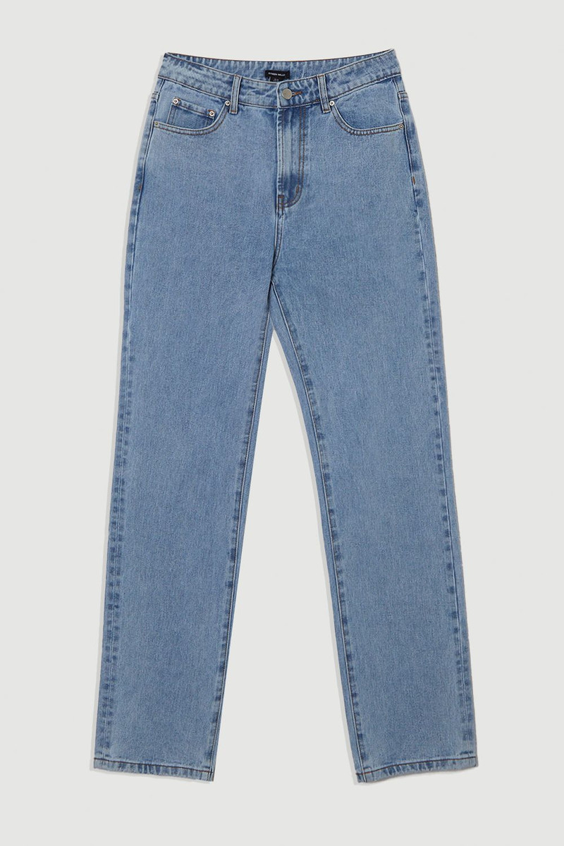 Rigid Denim High Rise Straight Leg Jean - 1