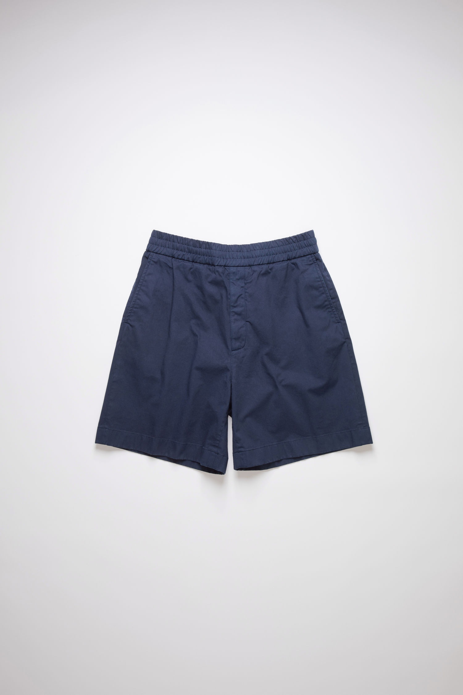 Cotton twill shorts - Navy - 1