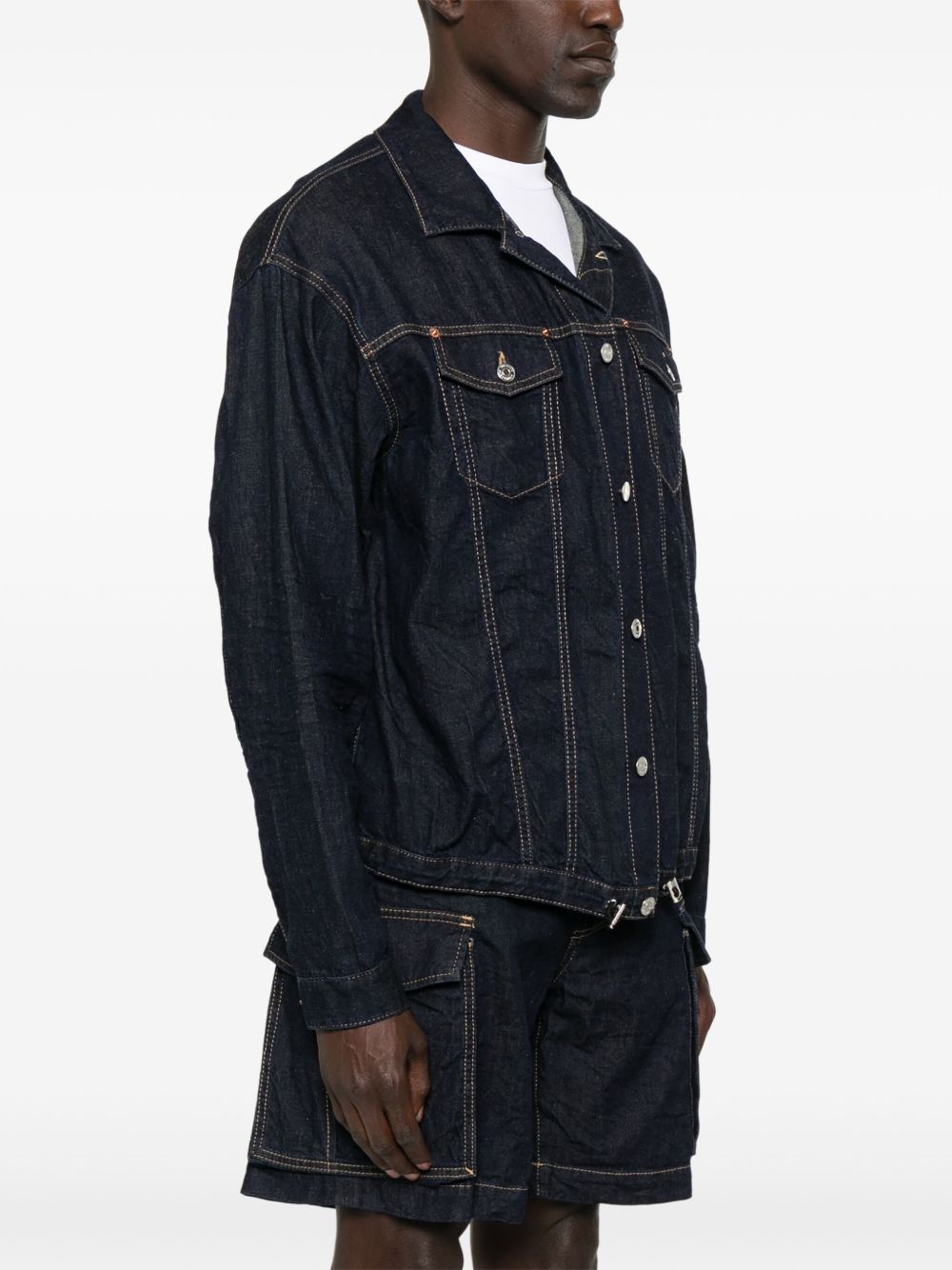 drawstring denim jacket - 3