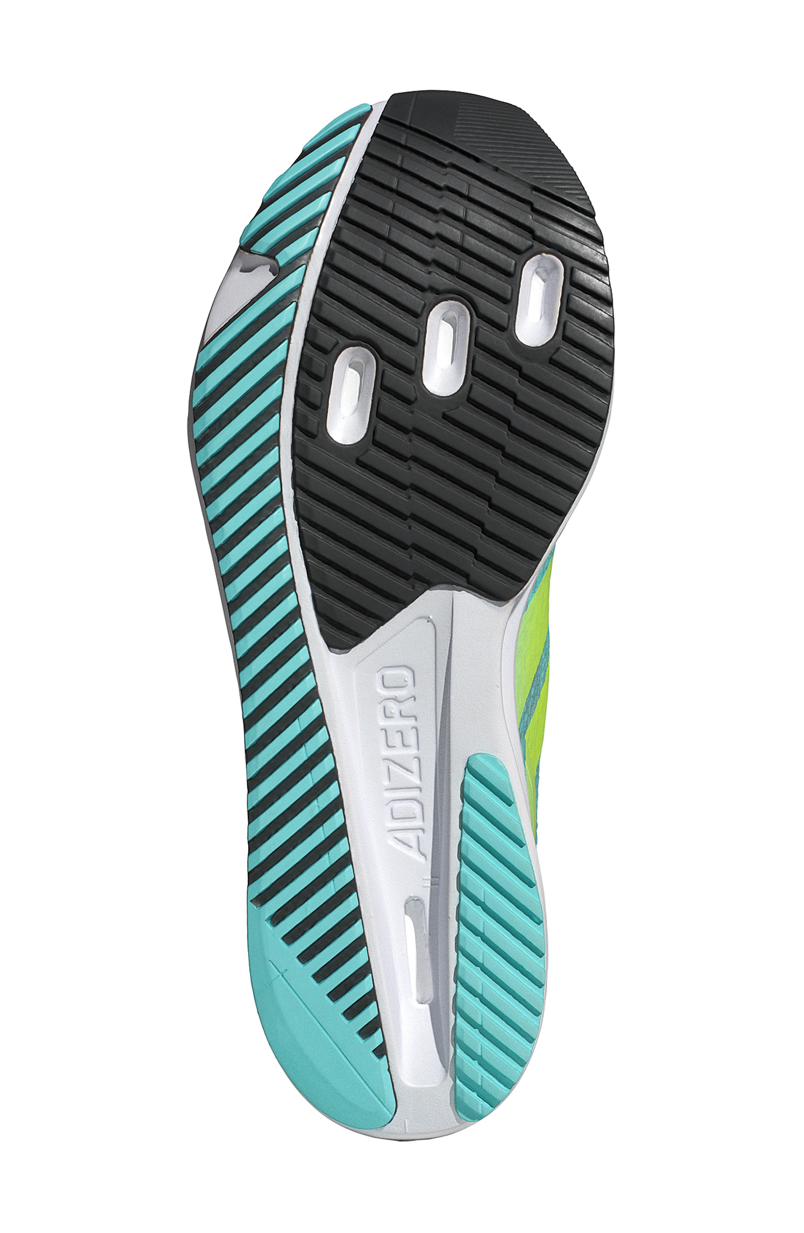 adidas Gender Inclusive Adizero Evo SL Running Shoe in Flash Aqua/Lemon/Mint Ton at Nordstrom - 5