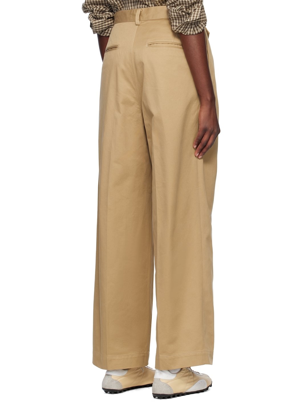 Tan Washed Finx Chino One-Tuck Trousers - 3