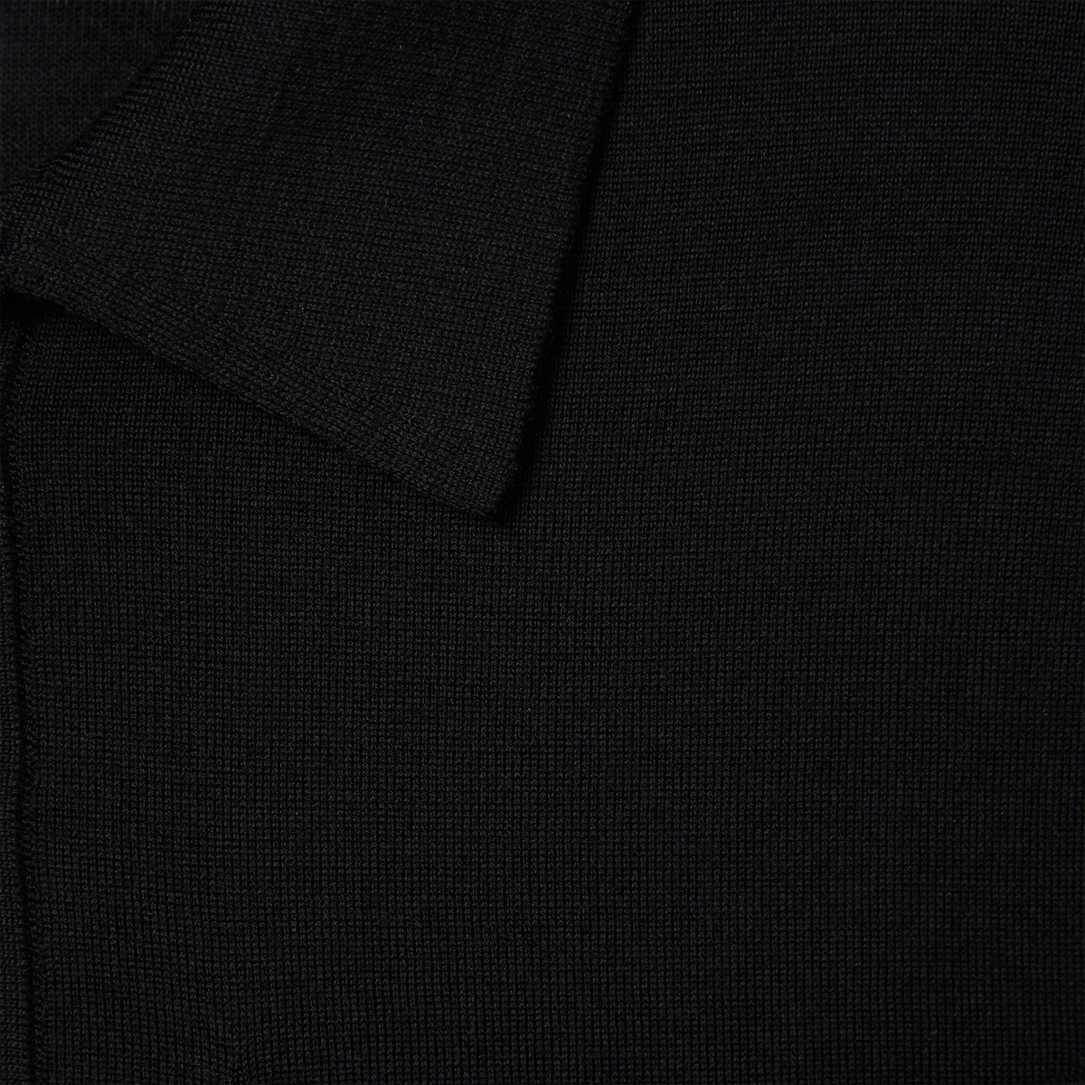 Fine wool knit polo top with intarsia - 6