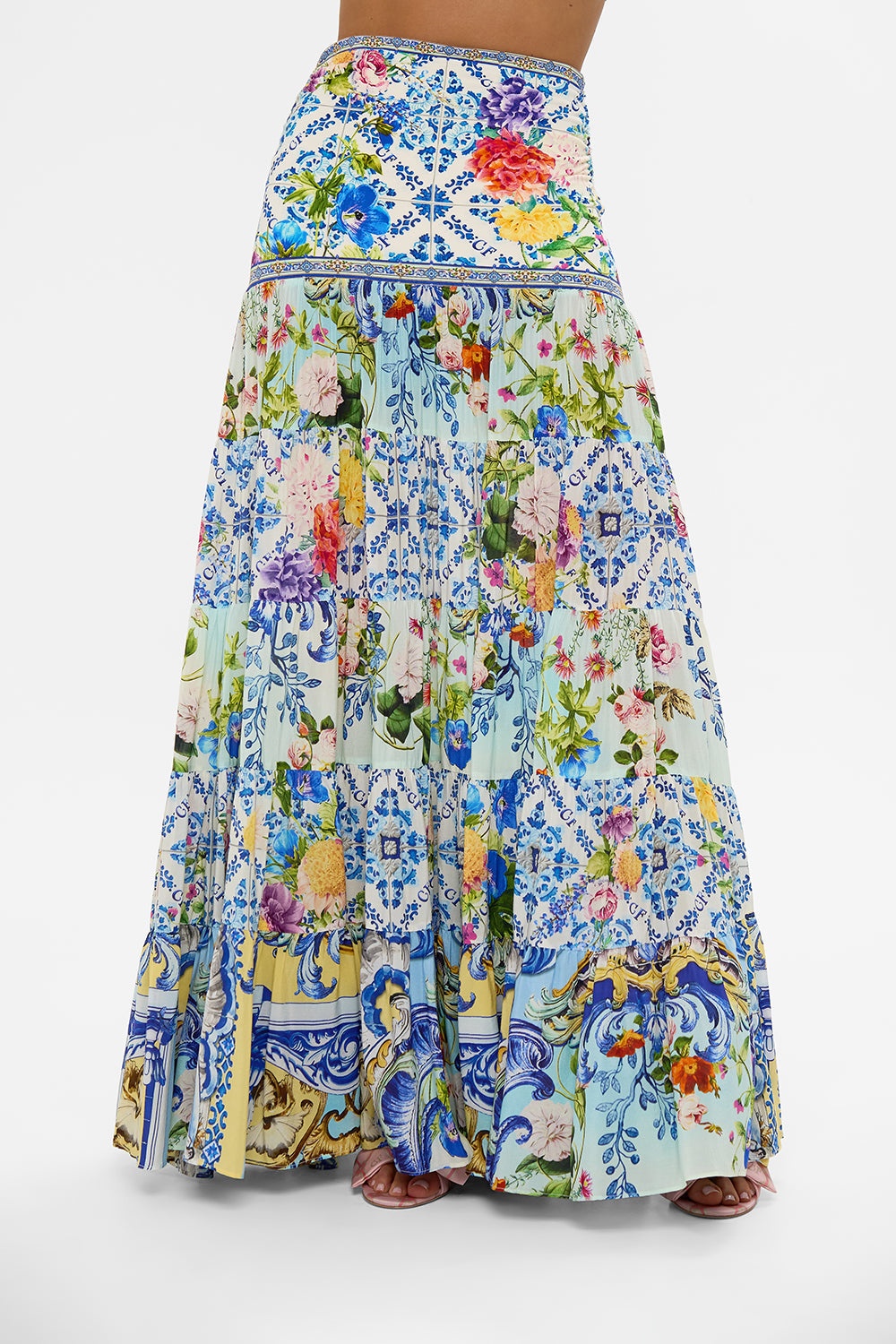 JERSEY SPLICED TIERED SKIRT - 5