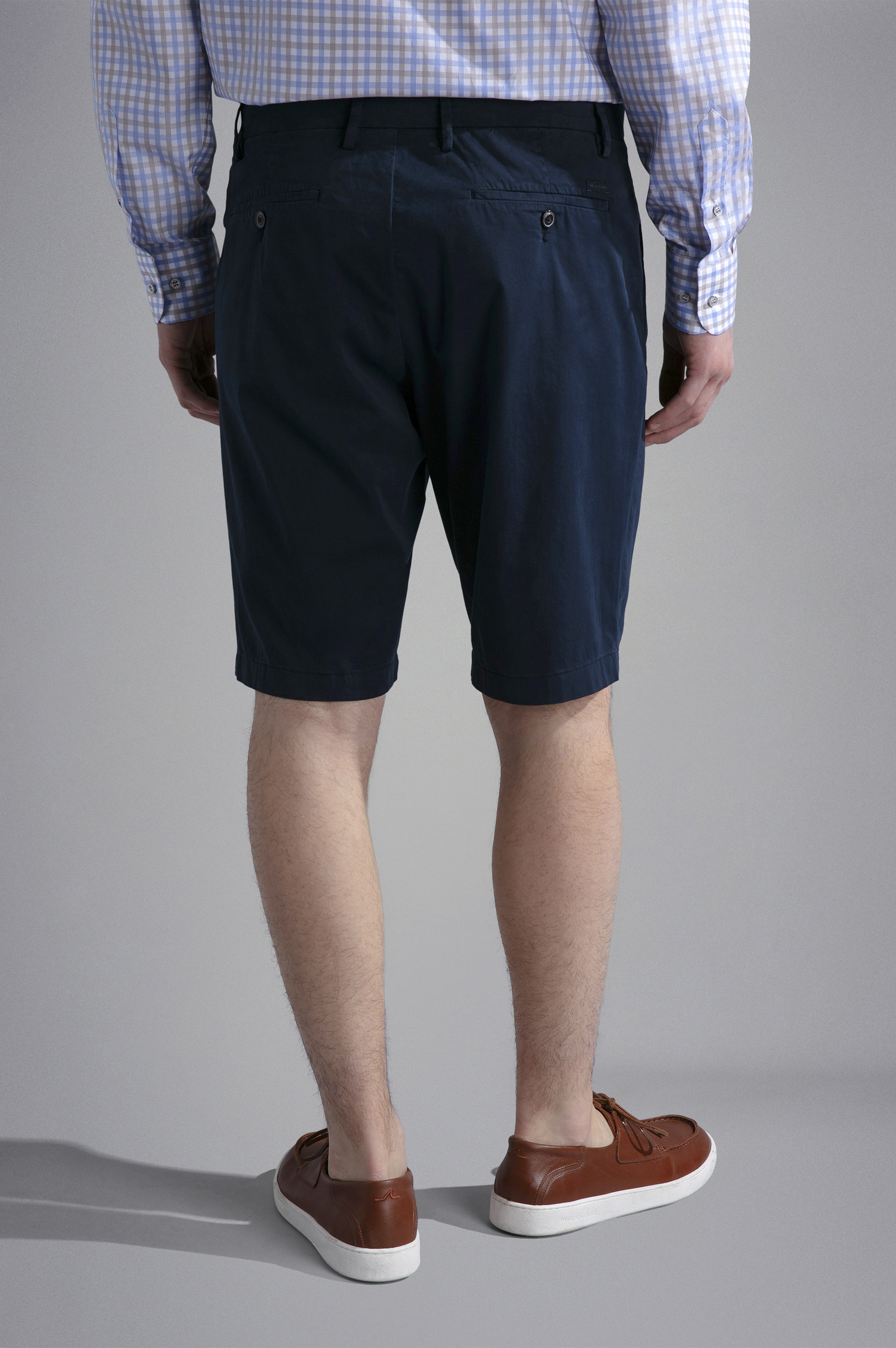 SILK AND STRETCH COTTON BERMUDA SHORTS - 3