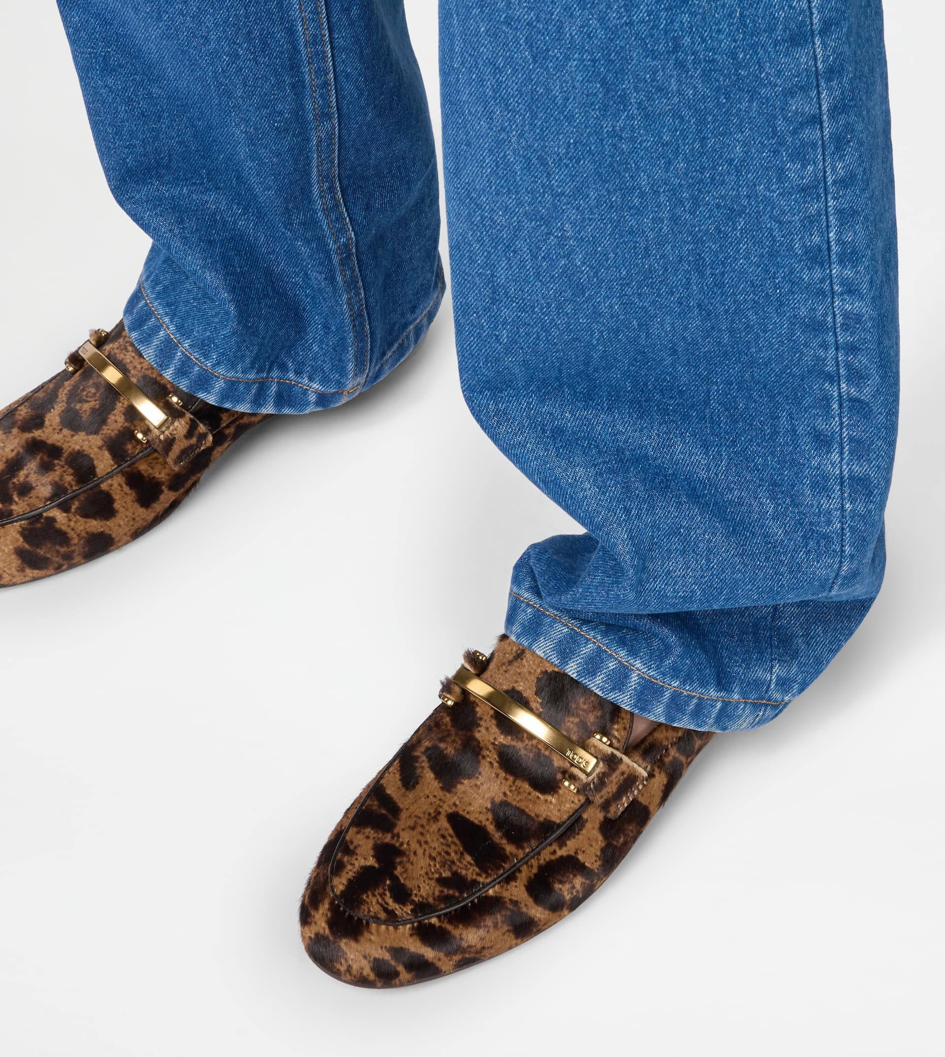 LOAFERS IN PONY EFFECT LEATHER - BROWN, BLACK - 6